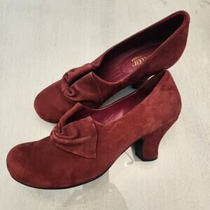 Hotter Comfort Concept Women's Heels SZ 7 Suede Red